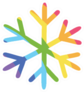 Print Hand-drawing Rainbow Snowflake Sticker