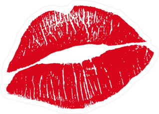 Print Of Red Lips Sticker