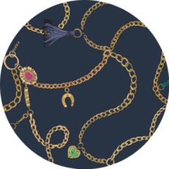 Print With Gold Chains Pattern Jewelers Work Sticker