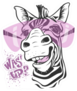 Print With Zebra Images And Text Was Up Sticker