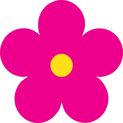 Printed Hot Pink Daisy Flower Sticker