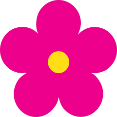 Printed Hot Pink Daisy Flower Sticker