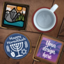 Printed Leatherette Coaster Set (6)