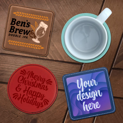 Printed Leatherette Coasters
