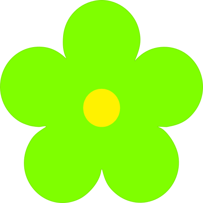 Printed Lime Green Daisy Flower Sticker