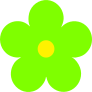 Printed Lime Green Daisy Flower Sticker