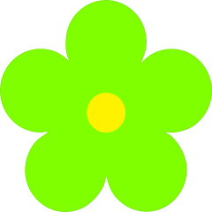Printed Lime Green Daisy Flower Sticker