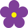 Printed Purple Daisy Flower Sticker
