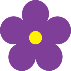 Printed Purple Daisy Flower Sticker