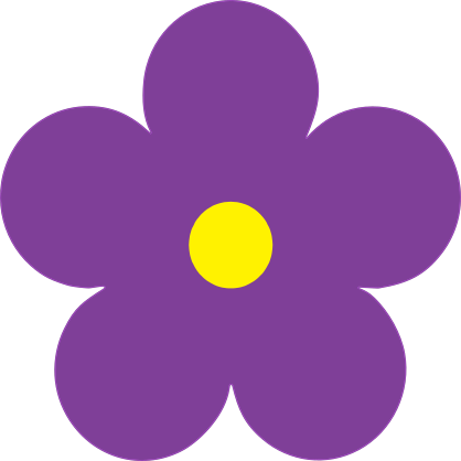 Printed Purple Daisy Flower Sticker