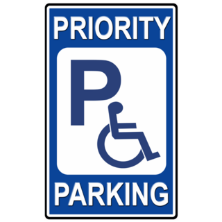 Priority Parking. Persons With Disabilities Sticker