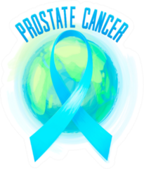 Prostate Cancer Awareness Ribbon Earth Sticker