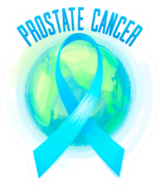 Prostate Cancer Awareness Ribbon Earth Sticker
