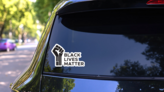 Protest Banner Black Lives Matter Sticker on a Rear Car Window (New) example
