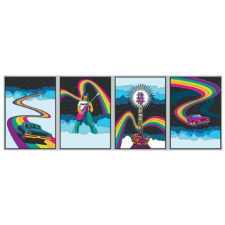 Psychedelic 1960s Rock Music Posters Sticker