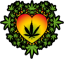 Psychedelic Cannabis Heart Sticker