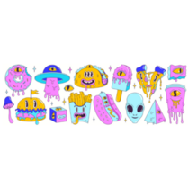 Psychedelic Food Sticker Sheet