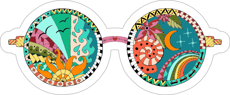 Psychedelic Glasses Hippie Sticker