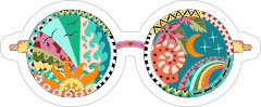 Psychedelic Glasses Hippie Sticker