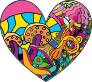 Psychedelic Heart Shaped Hippie Sticker