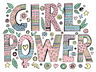 Psychedelic Hippie Girl Power Lettering Sticker