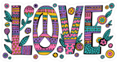 Psychedelic Hippie Love Sticker