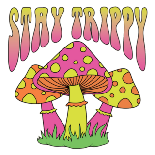 Psychedelic Hippie Stay Trippy Cool Mushrooms Sticker