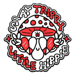 Psychedelic Lettering Stay Trippy Little Hippie Sticker