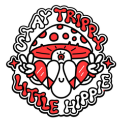 Psychedelic Lettering Stay Trippy Little Hippie Sticker