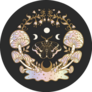 Psychedelic, Magic Mushrooms Tattoo Illustration Sticker