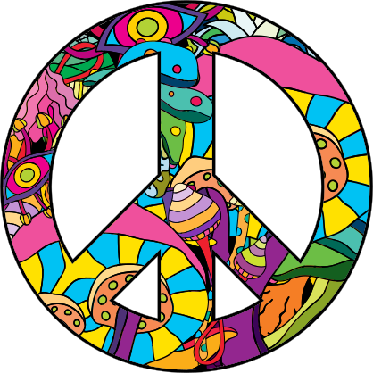 Psychedelic Peace Sign Hippie Sticker
