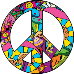 Psychedelic Peace Sign Hippie Sticker