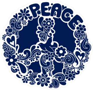 Psychedelic Peace Sign Sticker