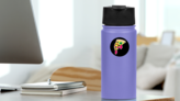 Psychedelic Pizza With Eyes And Mouths Sticker on a Water Bottle (New) example