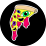 Psychedelic Pizza With Eyes And Mouths Sticker