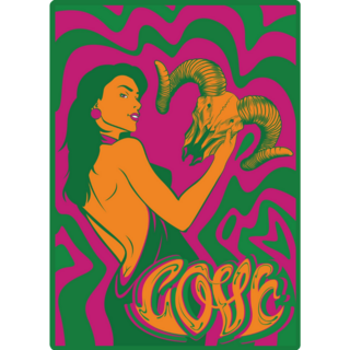 Psychedelic Ram Skull Sticker