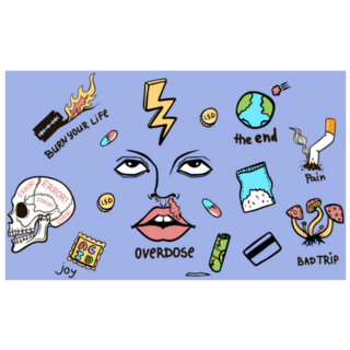 Psychedelic Trip Overdose Awareness Symbols Sticker