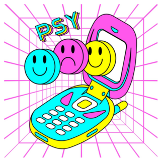 Psychedelic Y2K Flip Phone Colorful Sticker
