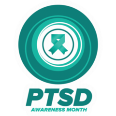PTSD Awareness Month Round Ribbon Sticker