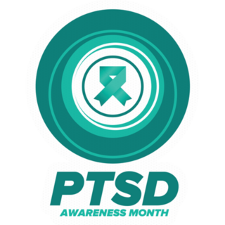 PTSD Awareness Month Round Ribbon Sticker