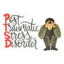 Ptsd t With Soldier In Stress Sticker