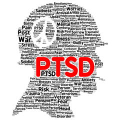 Ptsd Word Cloud In Head Sticker