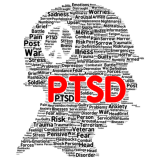 Ptsd Word Cloud In Head Sticker