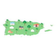 Puerto Rico American Map Real Estate Sticker