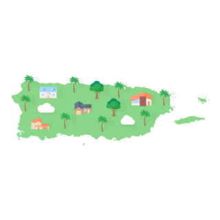 Puerto Rico American Map Real Estate Sticker