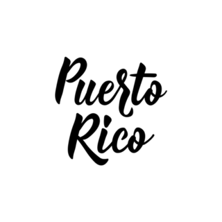 Puerto Rico Cursive Lettering Sticker