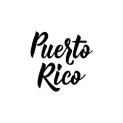 Puerto Rico Cursive Lettering Sticker