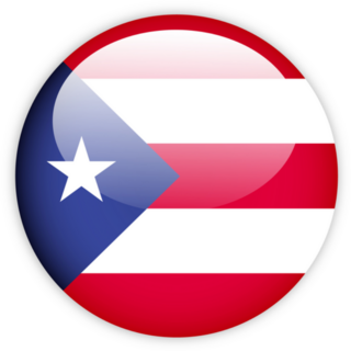 Puerto Rico Flag Button On White Sticker