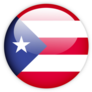 Puerto Rico Flag Button On White Sticker