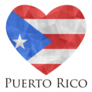 Puerto Rico Flag Heart In Geometric Low Poly Lettering Sticker